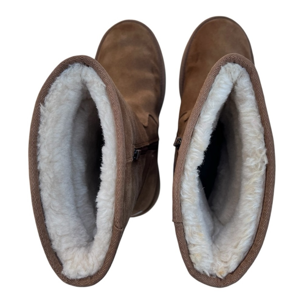 UGG Mid Suede Boot Chestnut Celvin 1118957 Zip Shearling Winter Women’s Size 10 - Picture 13 of 16